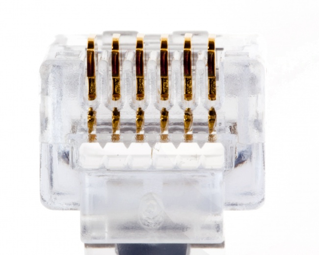 100026LTC EZ-RJ12/11 Long Tab Connector - 50/Clamshell.