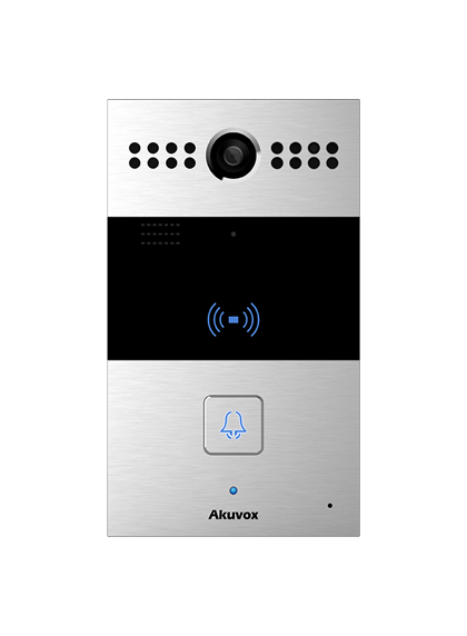 Akuvox R26CF IP Door Intercom Unit with 1 Call Button (Video & Card reader), incl. Flush Mount Backbox