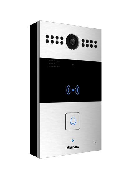 Akuvox R26CF IP Door Intercom Unit with 1 Call Button (Video & Card reader), incl. Flush Mount Backbox