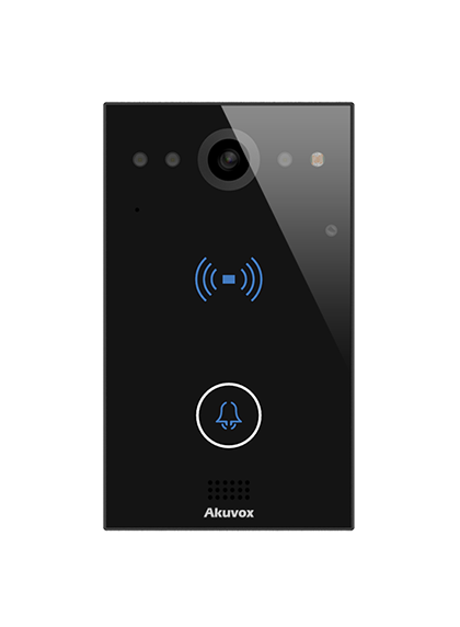 Akuvox E11R Compact IP Door Intercom with 1 Call Button (Video & Card reader), incl. Surface Mount Back Plate