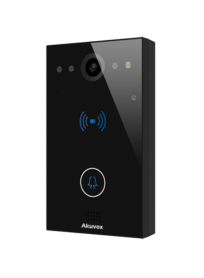 Akuvox E11R Compact IP Door Intercom with 1 Call Button (Video & Card reader), incl. Surface Mount Back Plate