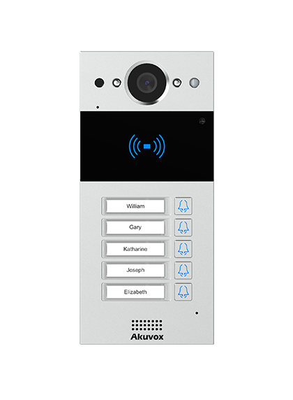 Akuvox R20B3S Compact IP Door Intercom Unit with 3 Buttons (Video & Card reader), incl. Surface Mount Plate