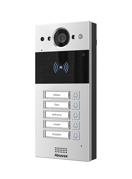 Akuvox R20B3S Compact IP Door Intercom Unit with 3 Buttons (Video & Card reader), incl. Surface Mount Plate