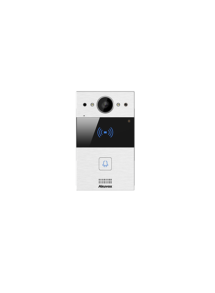 Akuvox R20AF Compact IP Door Intercom Unit with 1 Call Button (Video & Card reader), incl. Flush Mount Backbox