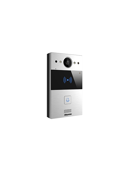 Akuvox R20AF Compact IP Door Intercom Unit with 1 Call Button (Video & Card reader), incl. Flush Mount Backbox