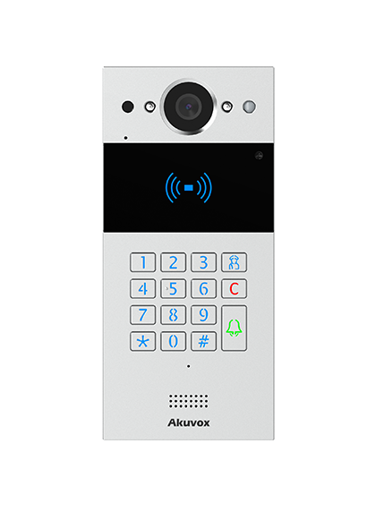 Akuvox R20K-2 2 Wire Compact IP Door Intercom Unit with Keypad (Video & RFID Card reader), incl. Surface Mount Plate