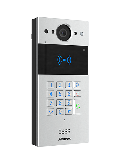 Akuvox R20K-2 2 Wire Compact IP Door Intercom Unit with Keypad (Video & RFID Card reader), incl. Surface Mount Plate