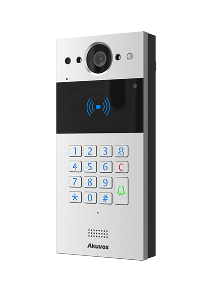 Akuvox R20K-2 2 Wire Compact IP Door Intercom Unit with Keypad (Video & RFID Card reader), incl. Surface Mount Plate