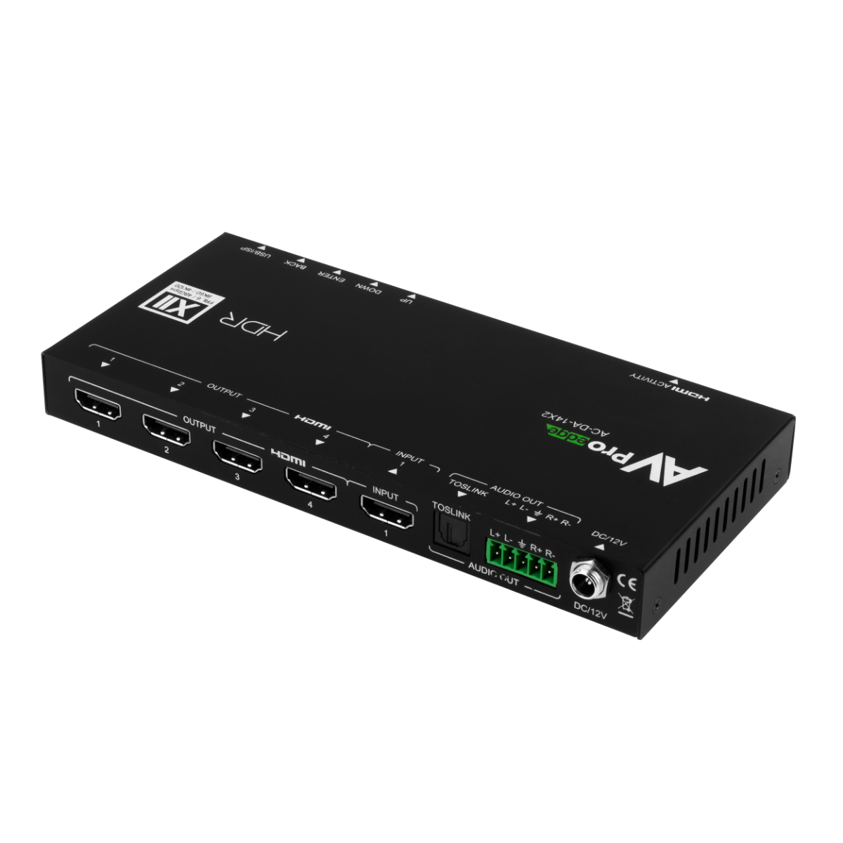 AVProEdge AC-DA-14X2 48Gbps 1x4 HDMI Distribution Amplifier