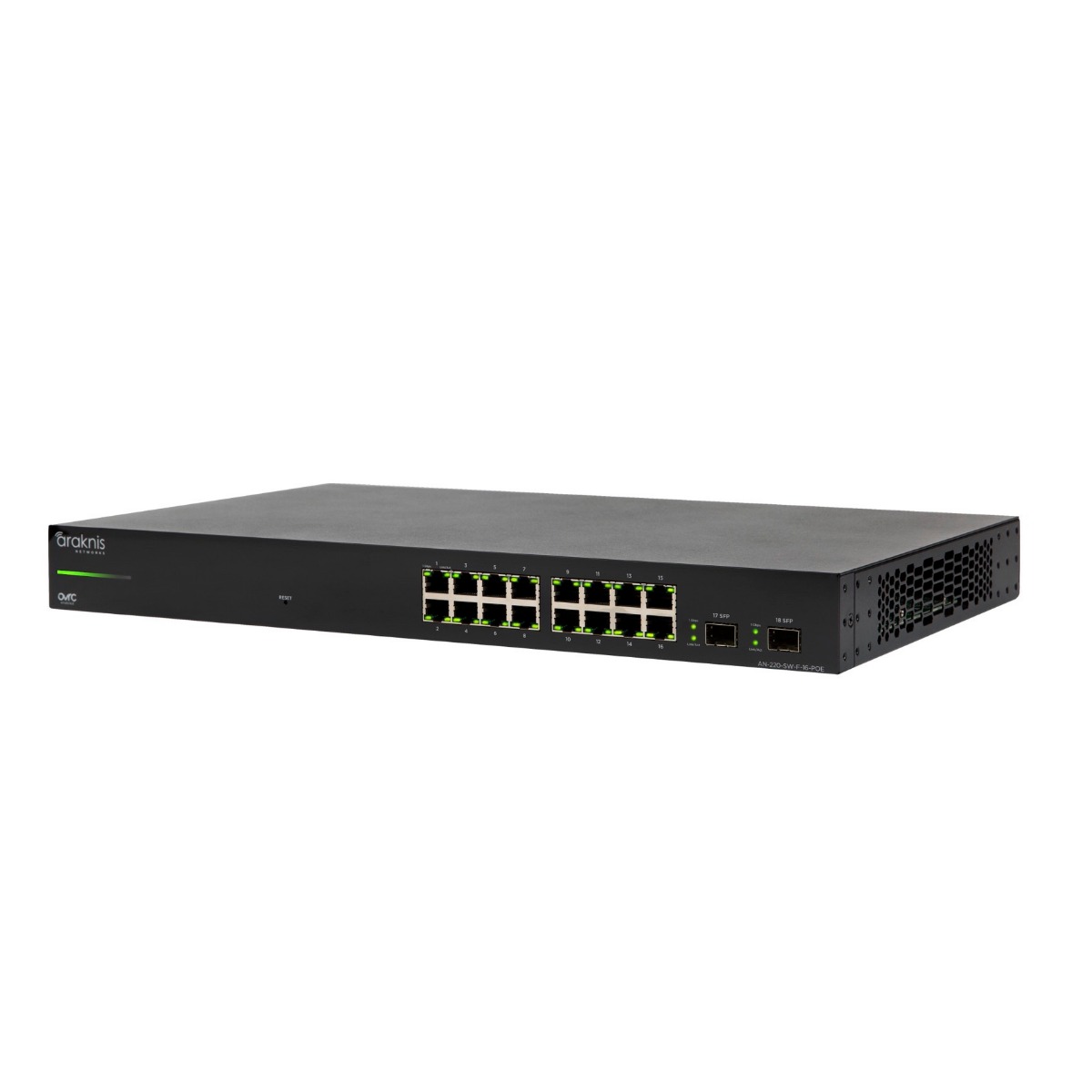 Araknis Networks AN-220-SW-F-16-POE 220 Series Layer 2 Managed Gigabit Switch with Partial PoE+ and Front Ports