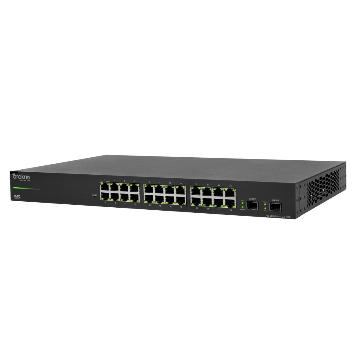 Araknis AN-220-SW-F-24-POE - 24-port L2 Managed Gigabit Switch with POE+ - Front Ports