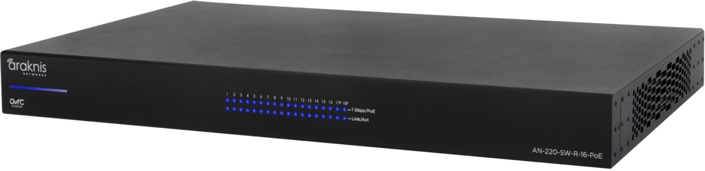 Araknis Networks AN-220-SW-R-16-POE 220 Series Layer 2 Managed Gigabit Switch with Partial PoE+ and Rear Ports