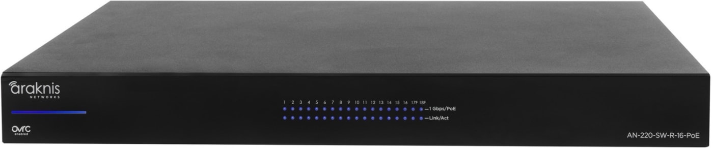 Araknis Networks AN-220-SW-R-16-POE 220 Series Layer 2 Managed Gigabit Switch with Partial PoE+ and Rear Ports