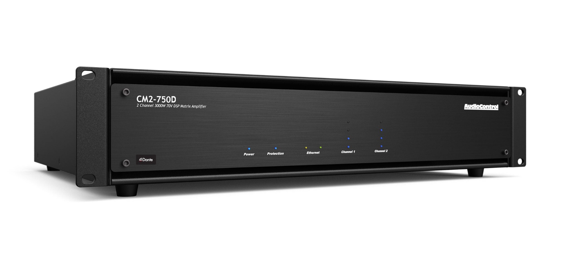 AudioControl 8611627 CM2-750D with Dante 2-Channel Dual-Mode 70V DSP Amplifier with Dante