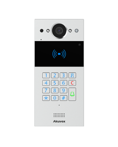 Akuvox R20K-2 2 Wire Compact IP Door Intercom Unit with Keypad (Video & RFID Card reader), incl. Surface Mount Plate