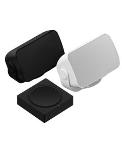 Sonos SNS-SET-OUTDOOR Outdoor Set With an Amp and Pair of On-Wall Outdoor Speakers, Black or White: SET