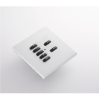 RLM-070-WH 7 Button Flush Screwless Front Plate Kit - White Metal