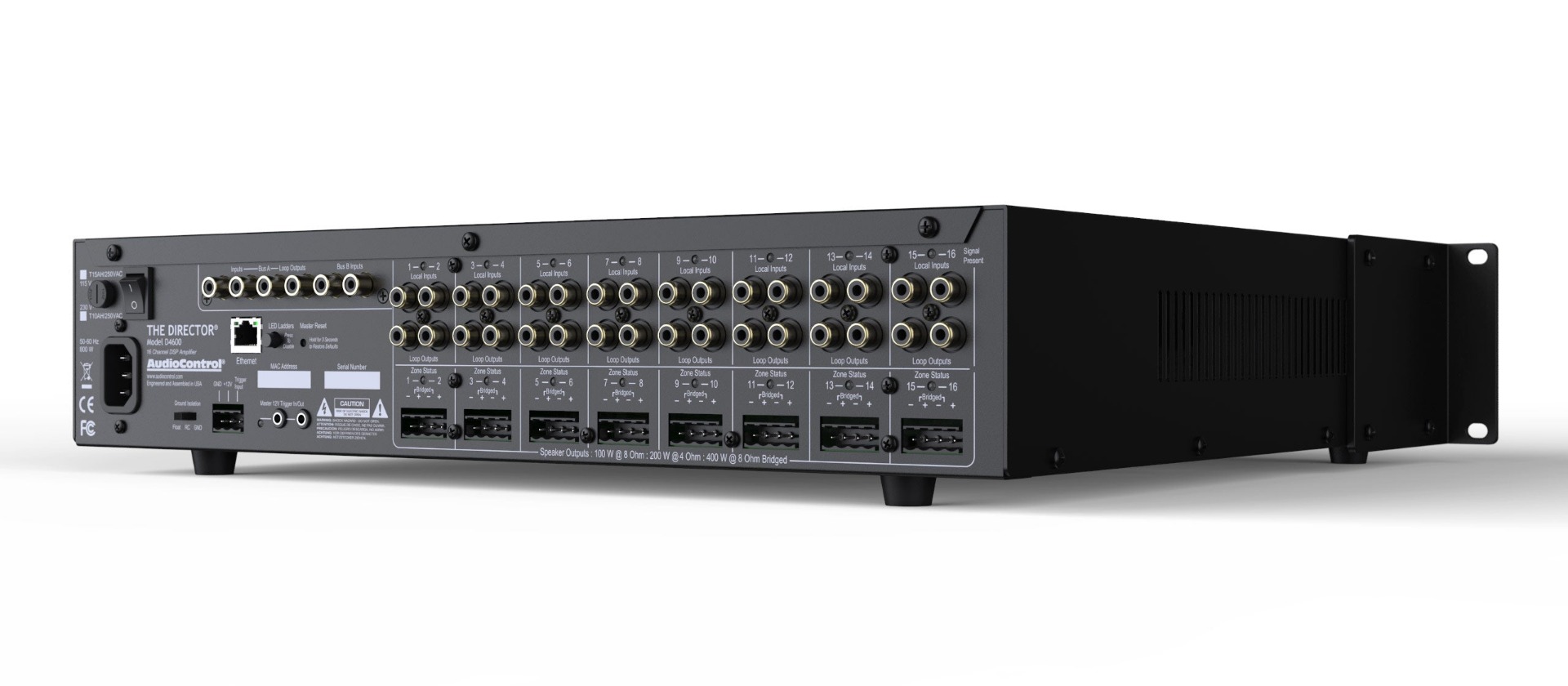 AudioControl 8611553 Director D4600 16-Channel High-Power Network DSP Amplifier