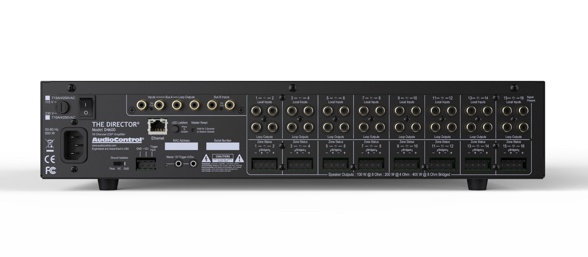 AudioControl 8611553 Director D4600 16-Channel High-Power Network DSP Amplifier