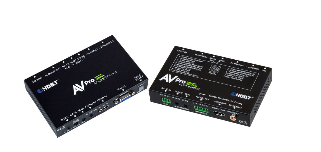 AC-EX100TT-UHD-KIT Table Top VGA/HDMI Auto-Sensing HDBaseT Transmitter Receiver Extender Set