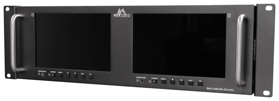 MU-MON-DUAL Murideo 4K HDMI Rack Mounted Dual Screen Test Monitor