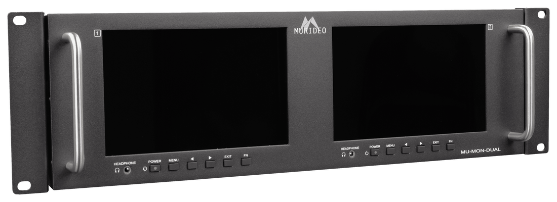 MU-MON-DUAL Murideo 4K HDMI Rack Mounted Dual Screen Test Monitor