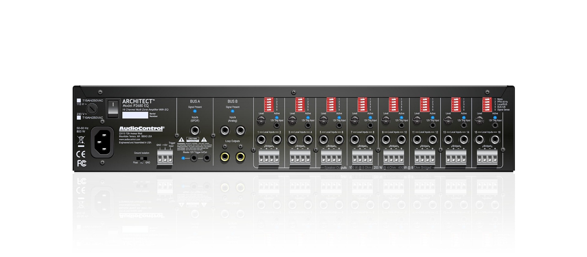 AudioControl 8611333 Architect P2680 EQ 16-Channel Multi-Zone Amplifier with EQ